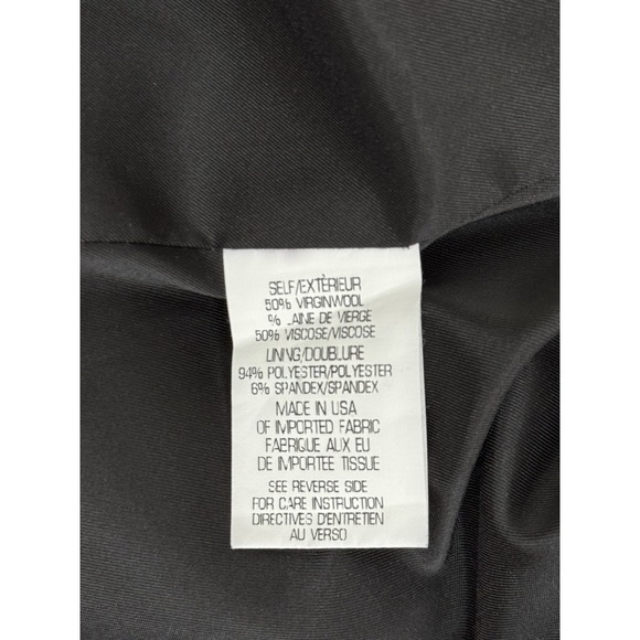 Theory Open Front Blazer Womens 6 Black Virgin Wool Minimalist Chic Quiet Luxury - Picture 9 of 12